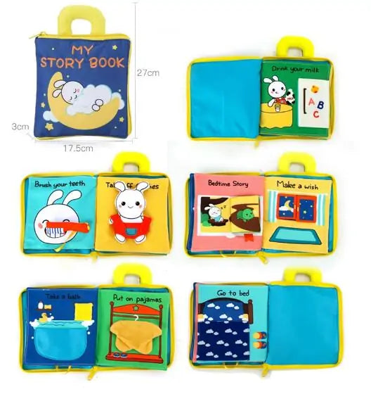 Beiens 3D Soft Cloth Baby Books: Animal and Vehicle Themes, Montessori Educational Toys for Toddler Development