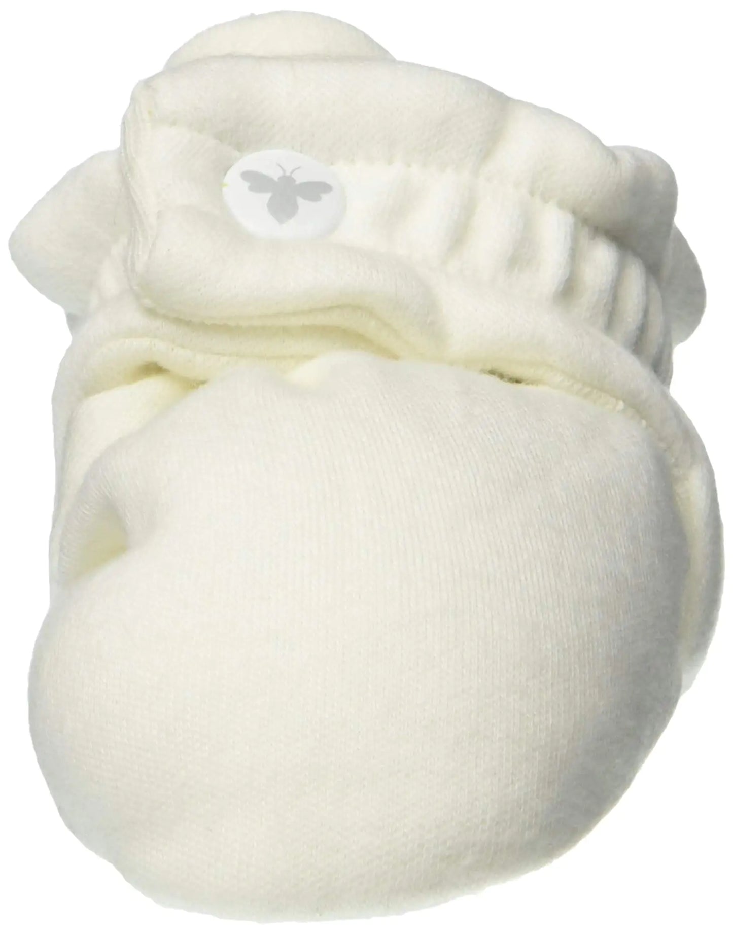 Burt's Bees Baby Unisex Baby Booties, Organic Cotton Adjustable Infant Shoes Slipper Sock 6-9 Months Infant Eggshell White