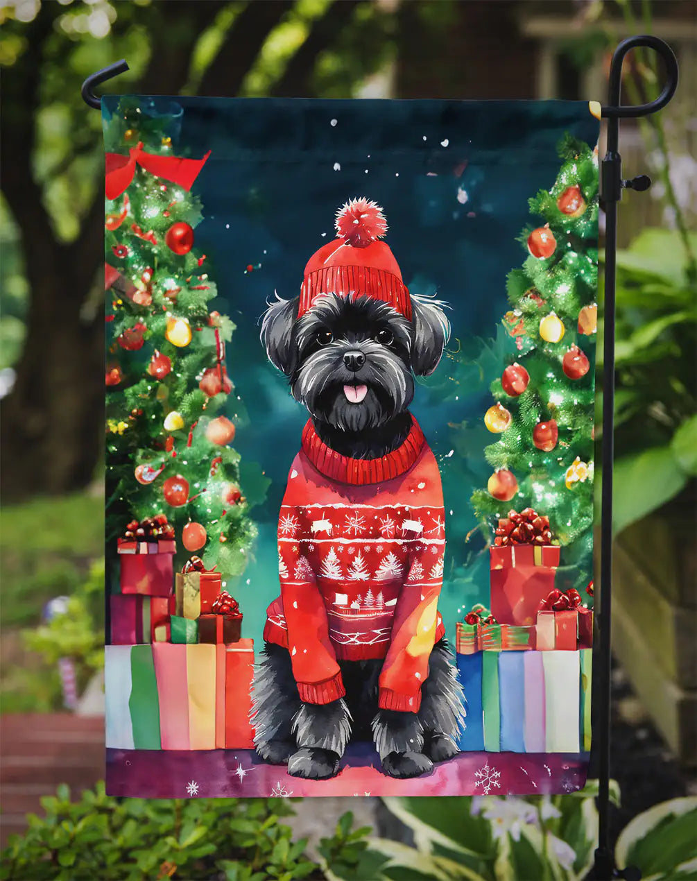 Affenpinscher Christmas Garden Flag