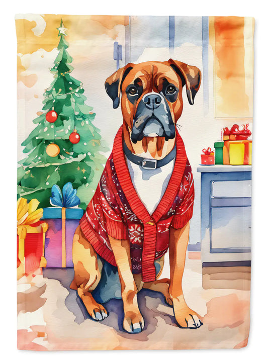 Boxer Christmas Garden Flag