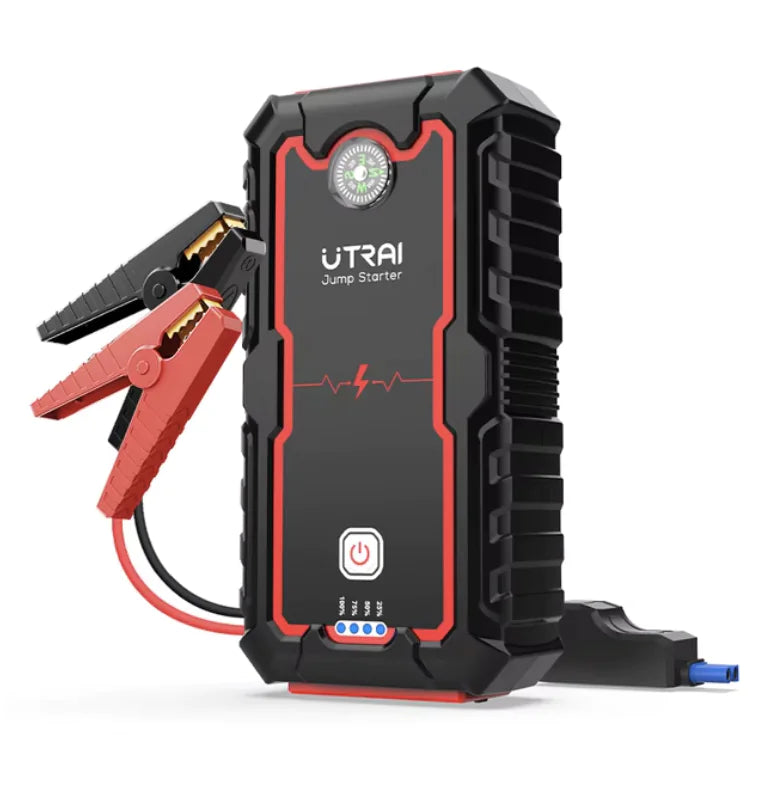 Portable 12V Car Battery Jump Starter with Large Capacity Power Bank