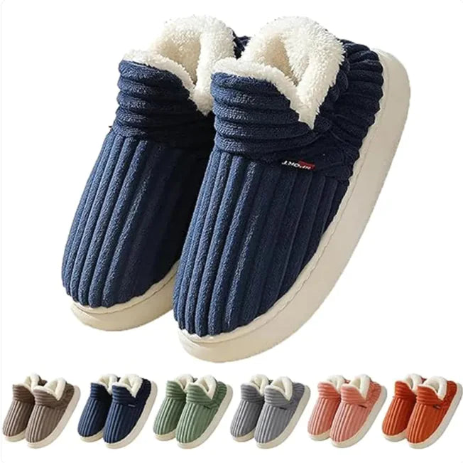 CozyPair Unisex Winter Slippers – Plush Cotton Fleece for Indoor & Outdoor