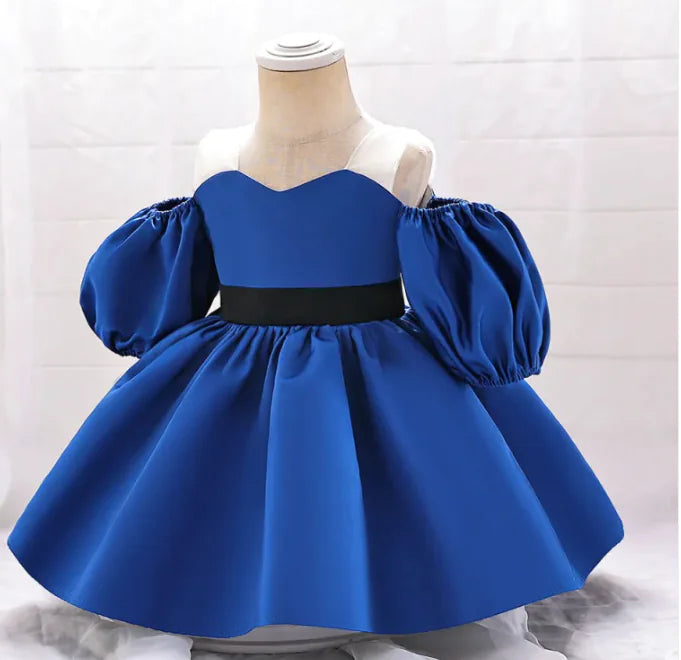 Party Festival Costumes Girls Puff Sleeve Baptism Dress