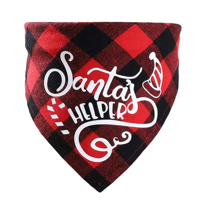 Pet Christmas Plaid Bandanas