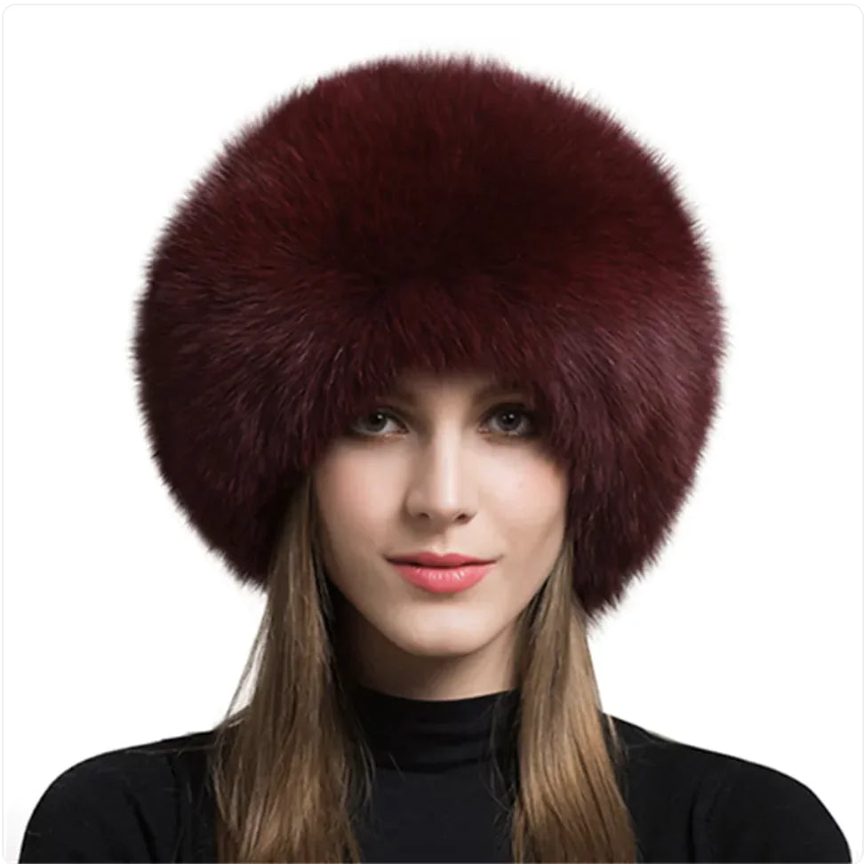 Luxurious Fox Fur Hat for Women – Ear Warmer