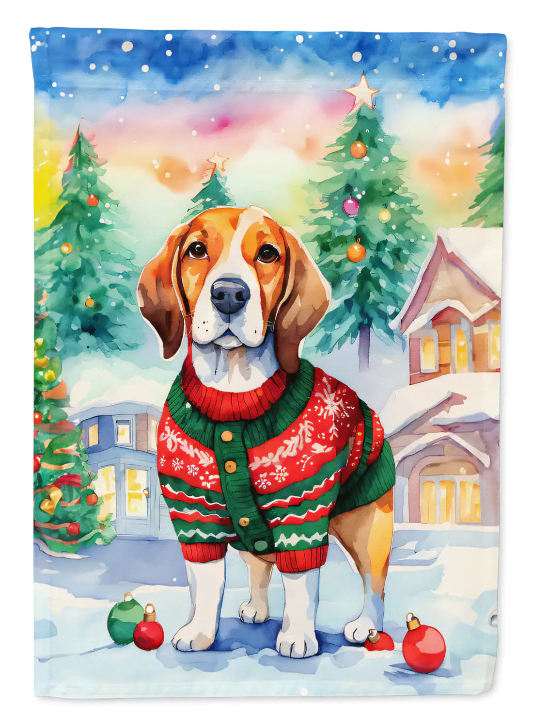 Beagle Christmas Garden Flag