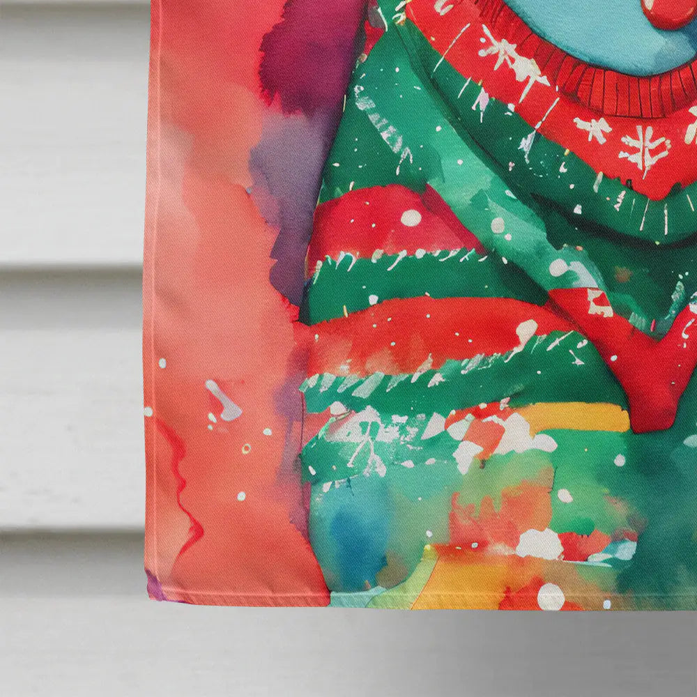 Beagle Christmas House Flag