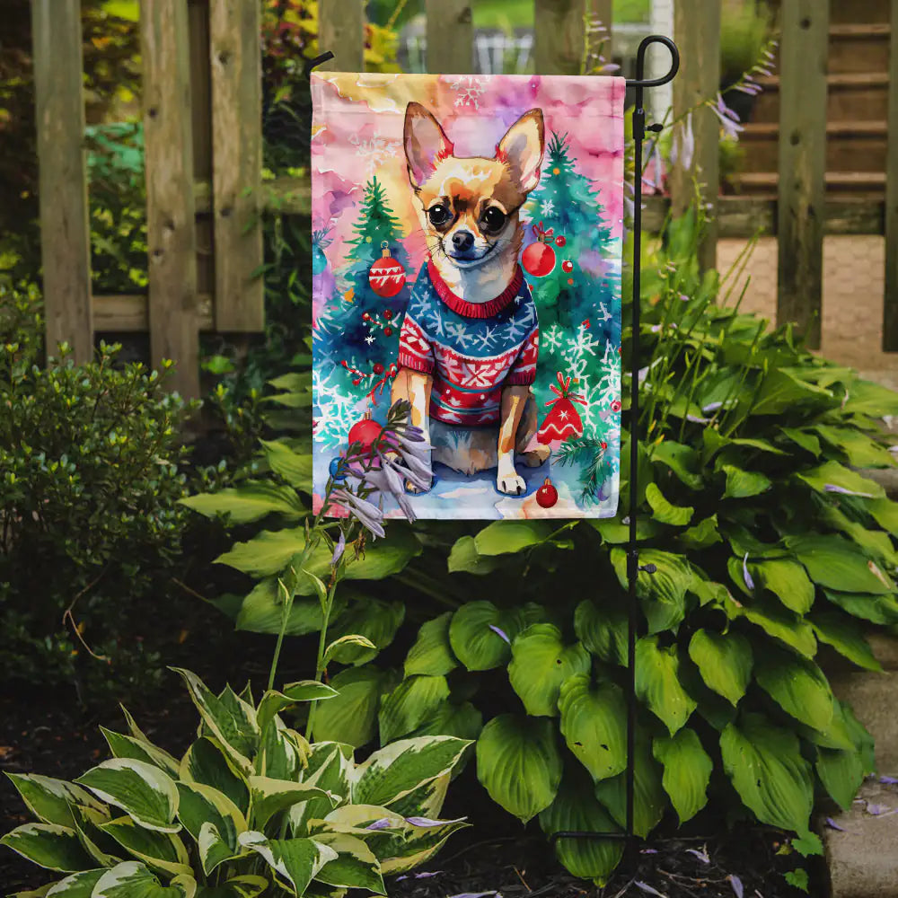 Chihuahua Christmas Garden Flag