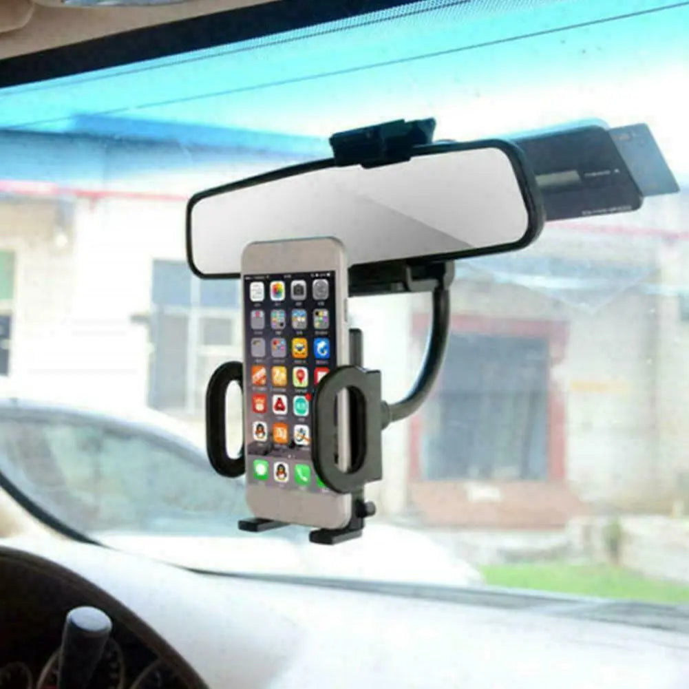 Universal 360° Car Rearview Mirror Mount Stand Holder Cradle For Cell Phone GPS