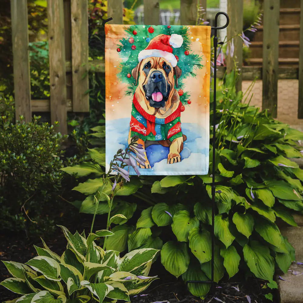 Bullmastiff Christmas Garden Flag