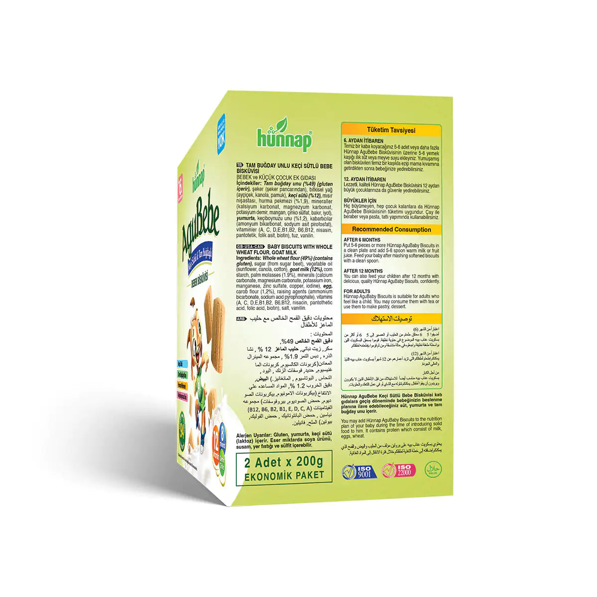 Hünnap Agubebe - Whole Wheat Goat Milk Baby Biscuit 400 gr