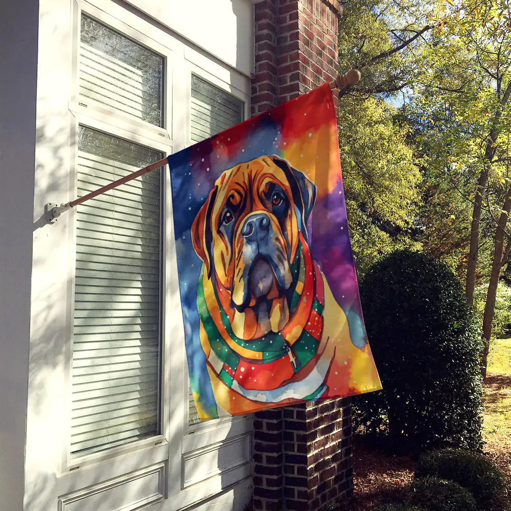 Bullmastiff Christmas House Flag