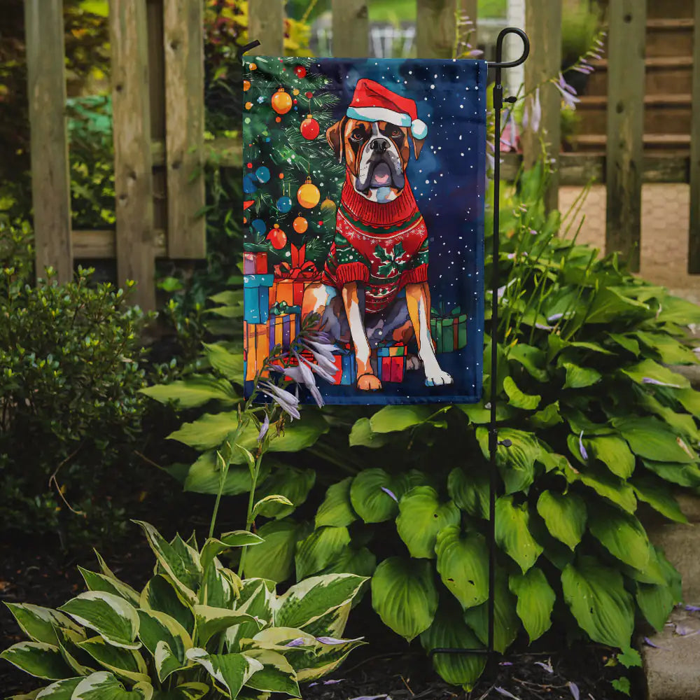 Boxer Christmas Garden Flag