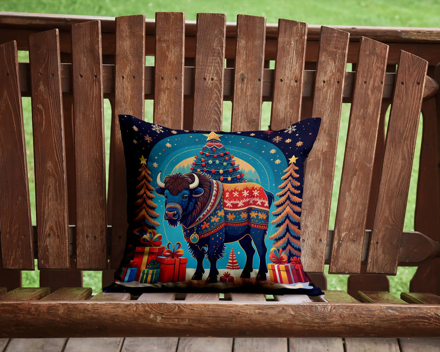 Buffalo Christmas Throw Pillow