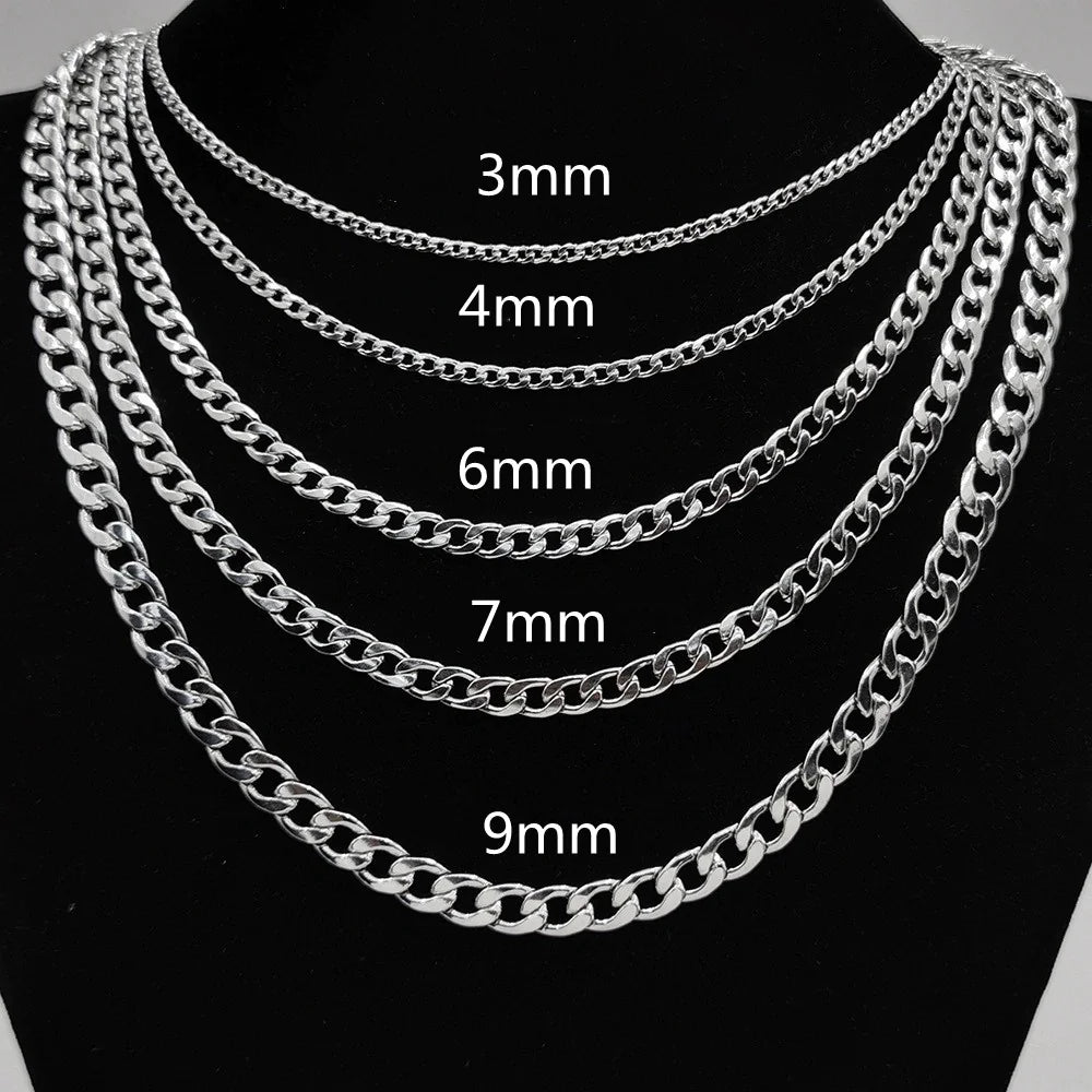 Stainless Steel Couple Necklace & Bracelet Set