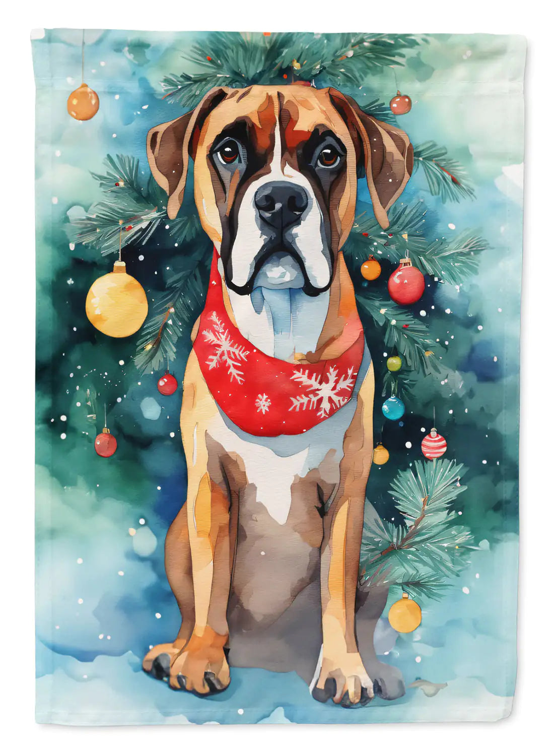 Boxer Christmas Garden Flag