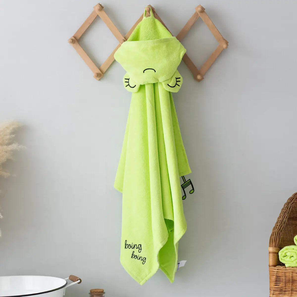 Milk&Moo Cacha Frog Velvet Hooded Baby Towel