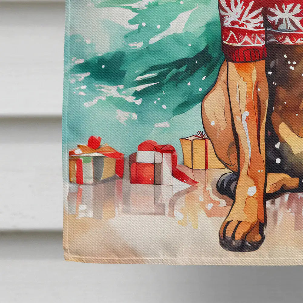 Boxer Christmas House Flag