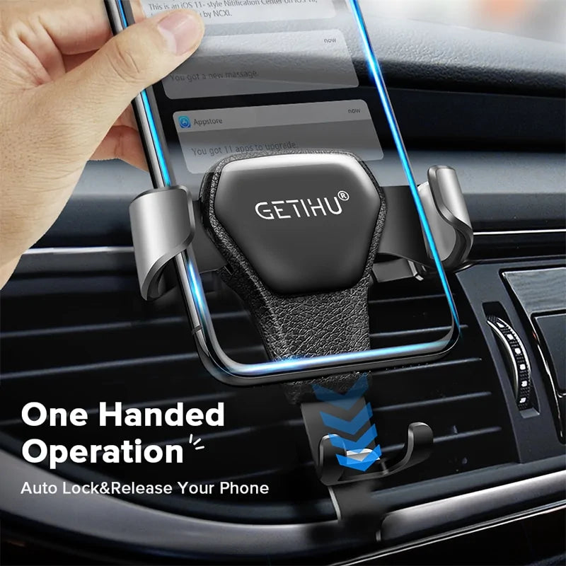 GETIHU Gravity Car Phone Holder: Air Vent Clip Mount for iPhone, Xiaomi, and More