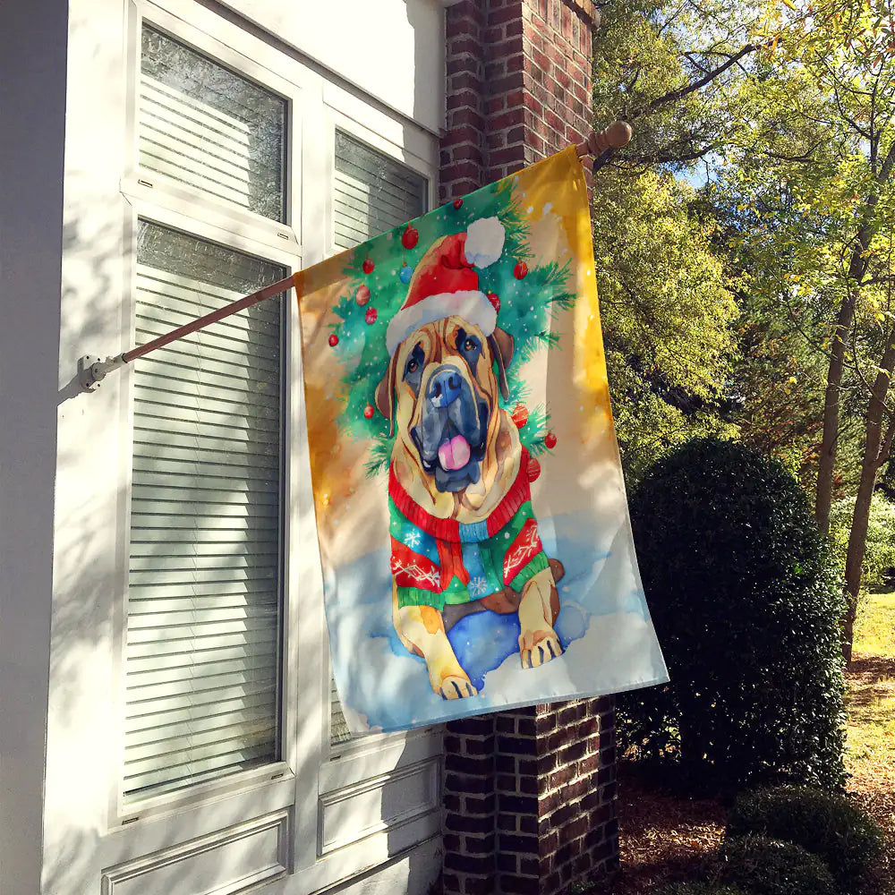 Bullmastiff Christmas House Flag