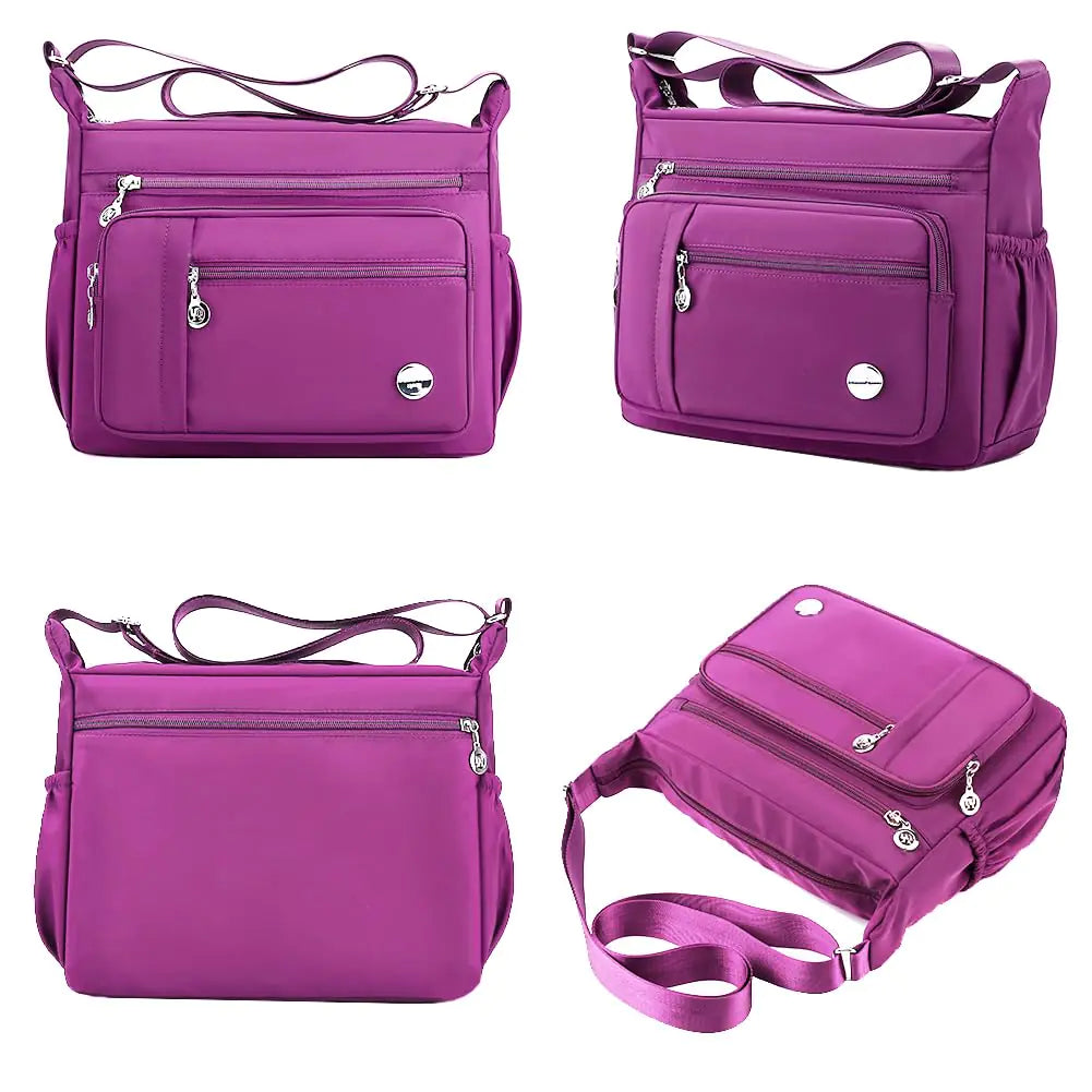 MINTEGRA Women Shoulder Handbag Roomy Multiple Pockets Bag Ladies Crossbody Purse Fashion Tote Top Handle Satchel Purple-s