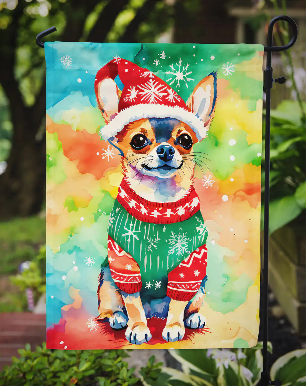 Chihuahua Christmas Garden Flag