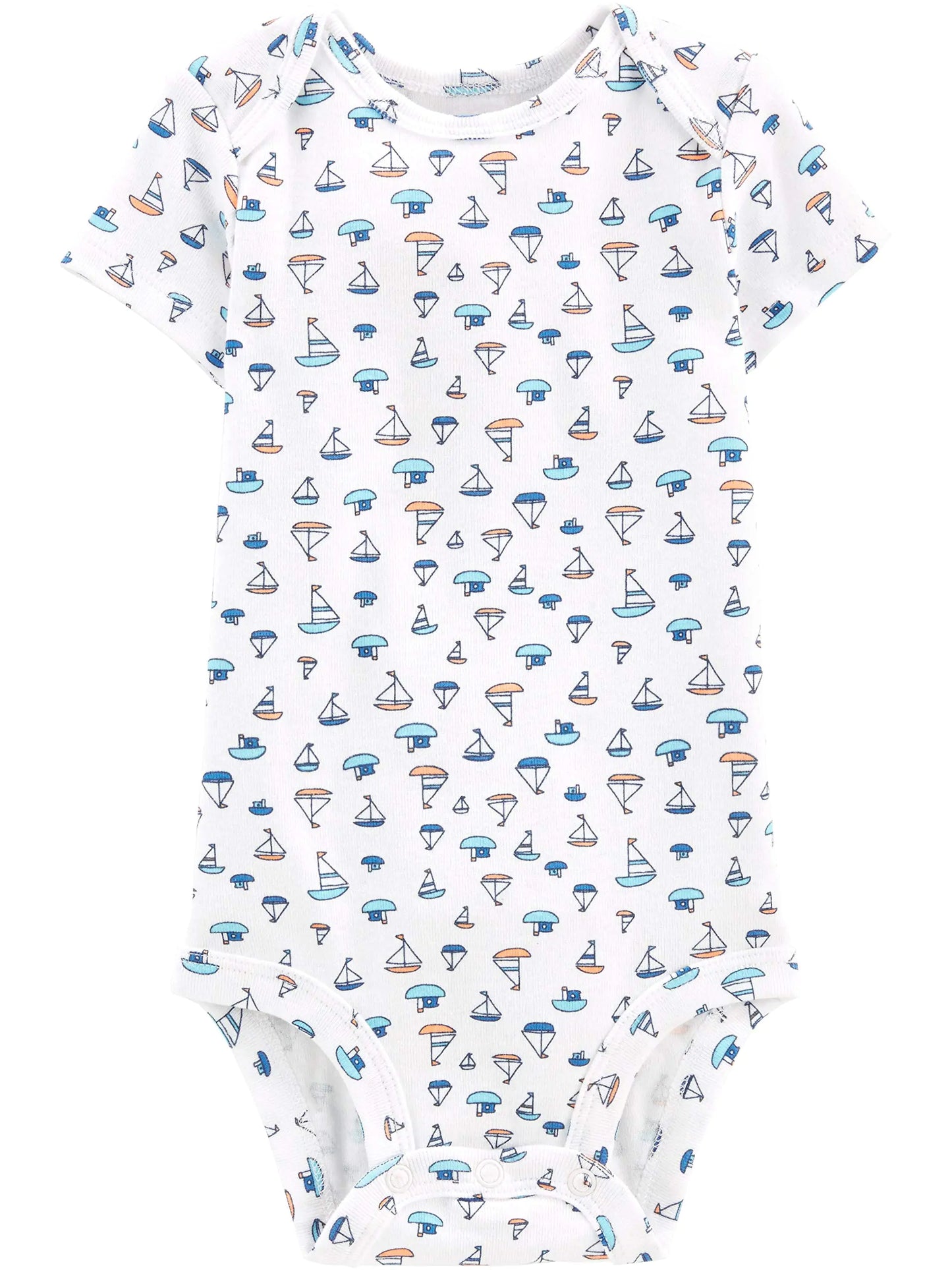 Simple Joys by Carter's Baby Boys' Short-Sleeve Bodysuit, Pack of 6 24 Months Multicolor/Sailboats/Stripe