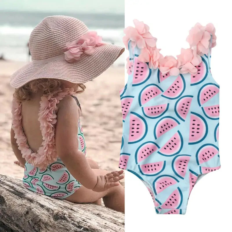 Toddler Baby Girls Watermelon One-Piece Swimsuit