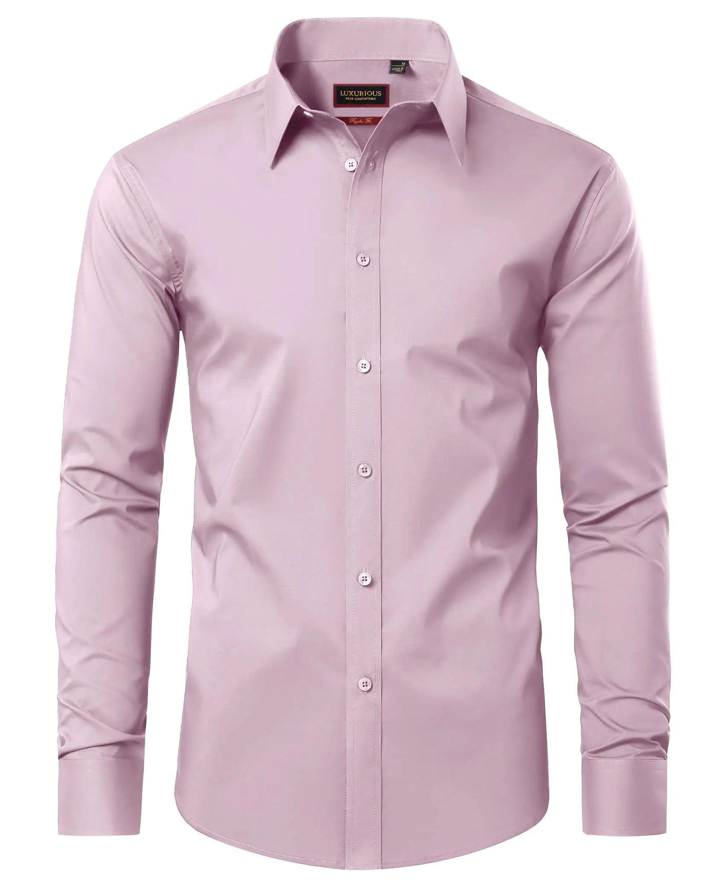 Mens Dress Shirts Long Sleeve Dress Shirts for Men Cotton Button Down Shirt Regular Big and Tall Dress Shirts Medium Baby Pink