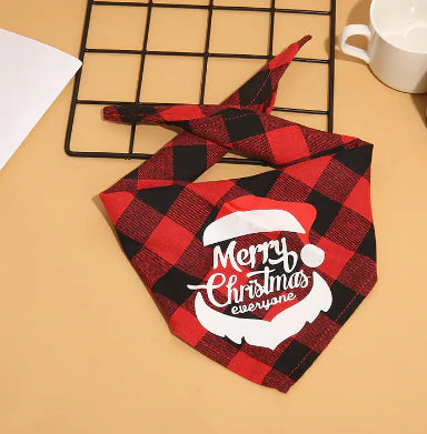 Pet Christmas Plaid Bandanas