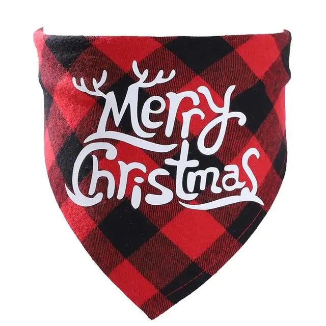 Pet Christmas Plaid Bandanas