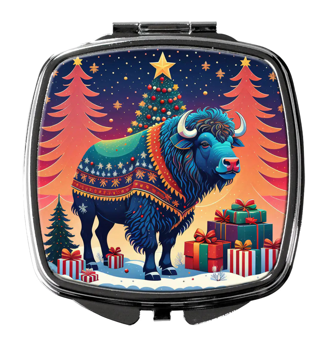 Buffalo Christmas Compact Mirror