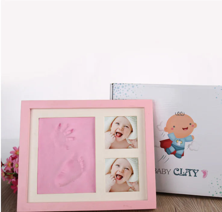 Cherished Moments: Baby Hand & Footprint Kit with Solid Wooden Frame - A Timeless Growth Memory Gift!