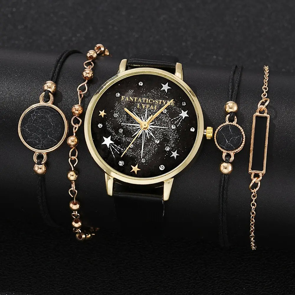 Lvpai Brand 5pcs Fashion New Bracelet Watch Set