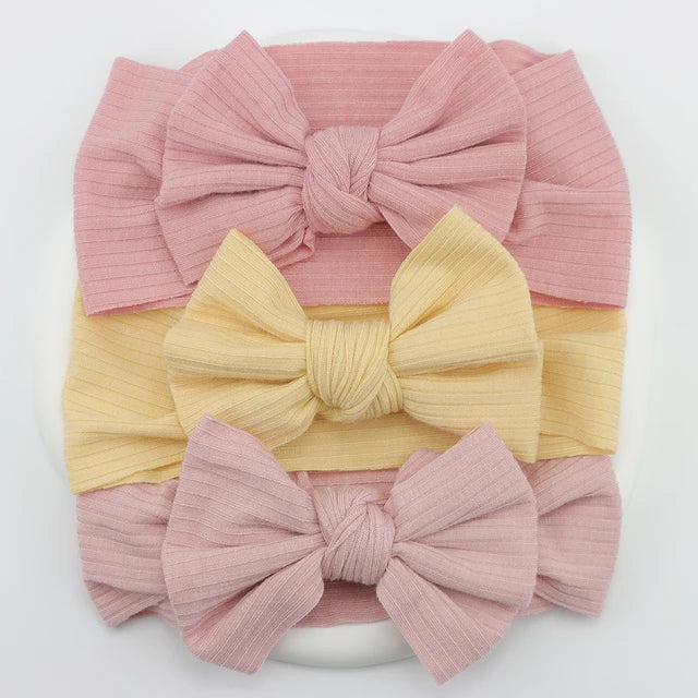 3Pcs/Lot Knit Baby Headband Bow Set