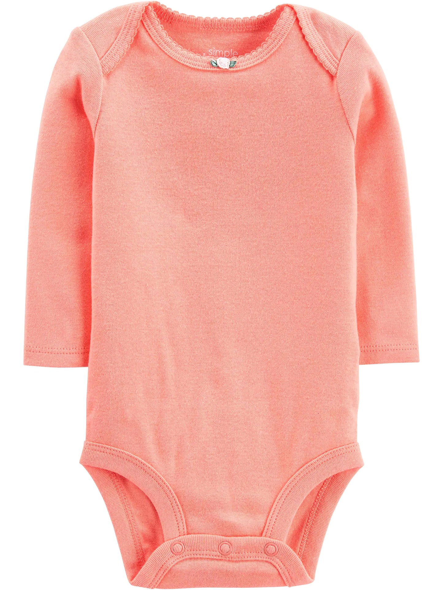 Simple Joys by Carter's Baby Girls' Long-Sleeve Bodysuit, Pack of 5 0-3 Months Grey/Mint Green/Navy/Peach/Pink