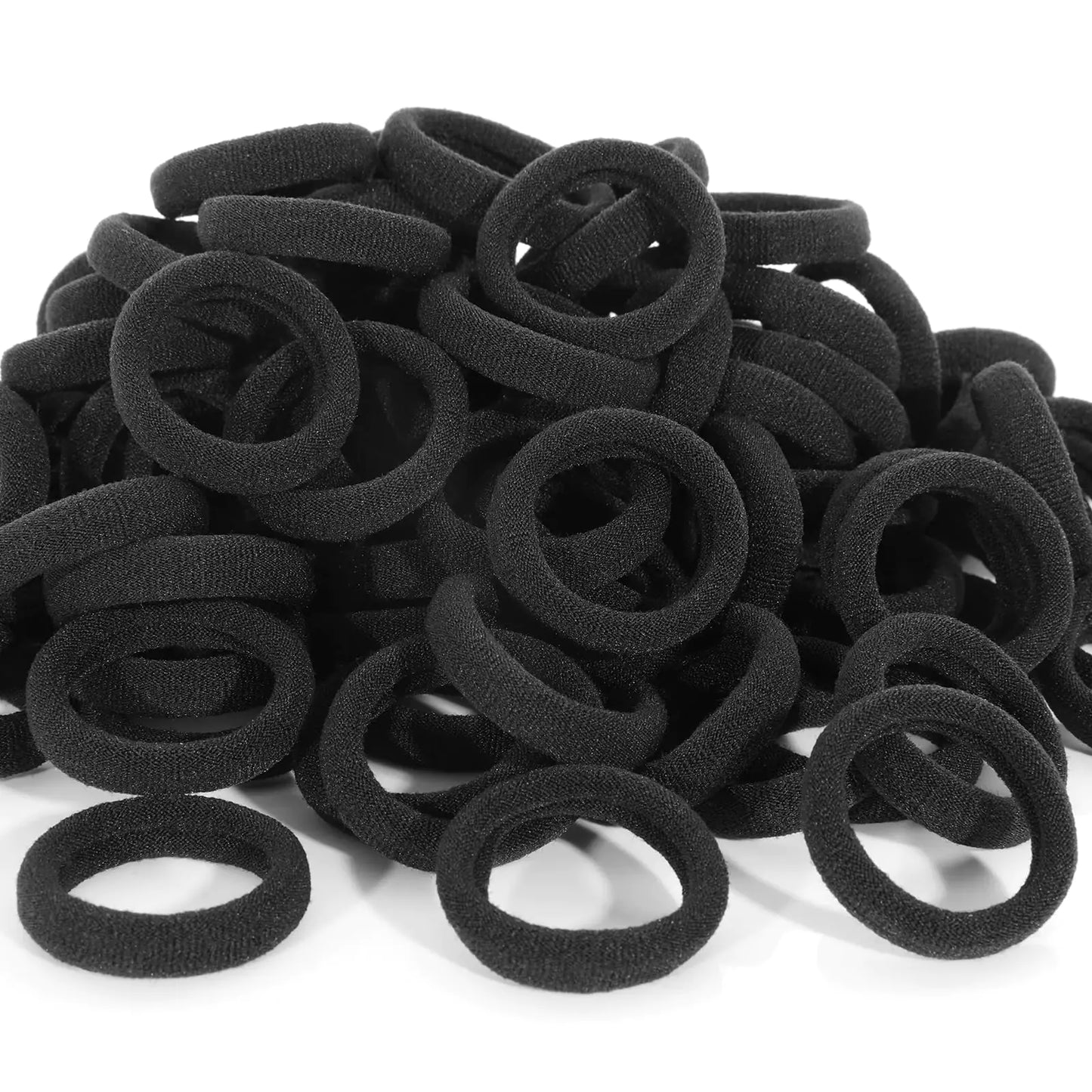 120 Pcs Baby Hair Ties, Cotton Toddler Hair Ties for Girls and Kids, Small Seamless Hair Bands Elastic Ponytail Holders(Black) Black